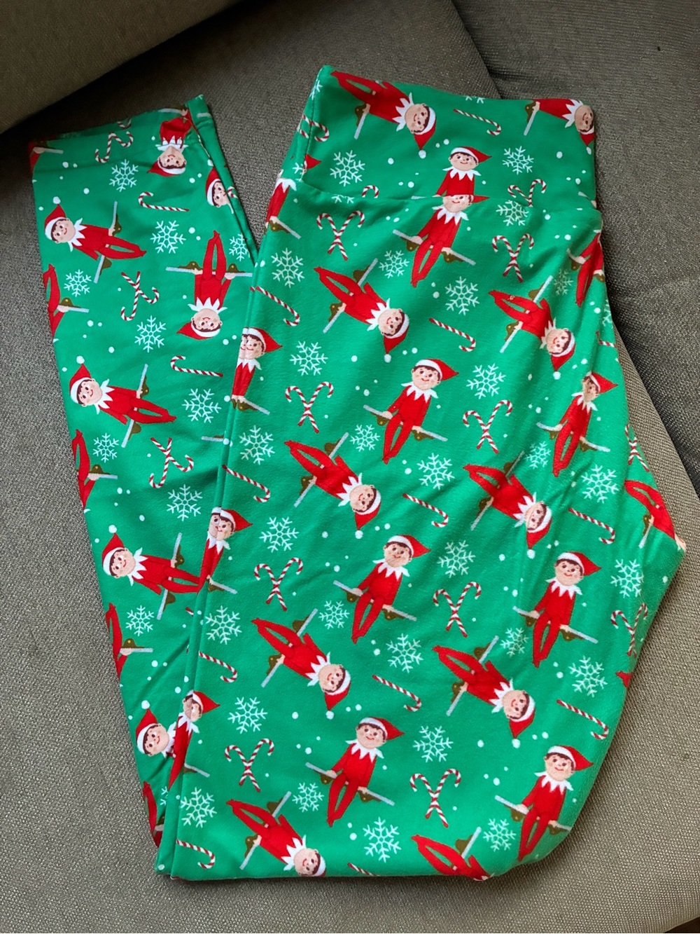 Charlie’s Project Christmas Elf on the Shelf and Candy Canes Print Leggings